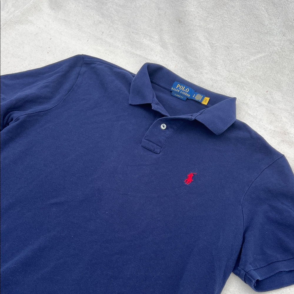 Polo by Ralph Lauren Navy Short-Sleeve Polo with Red Pony Logo